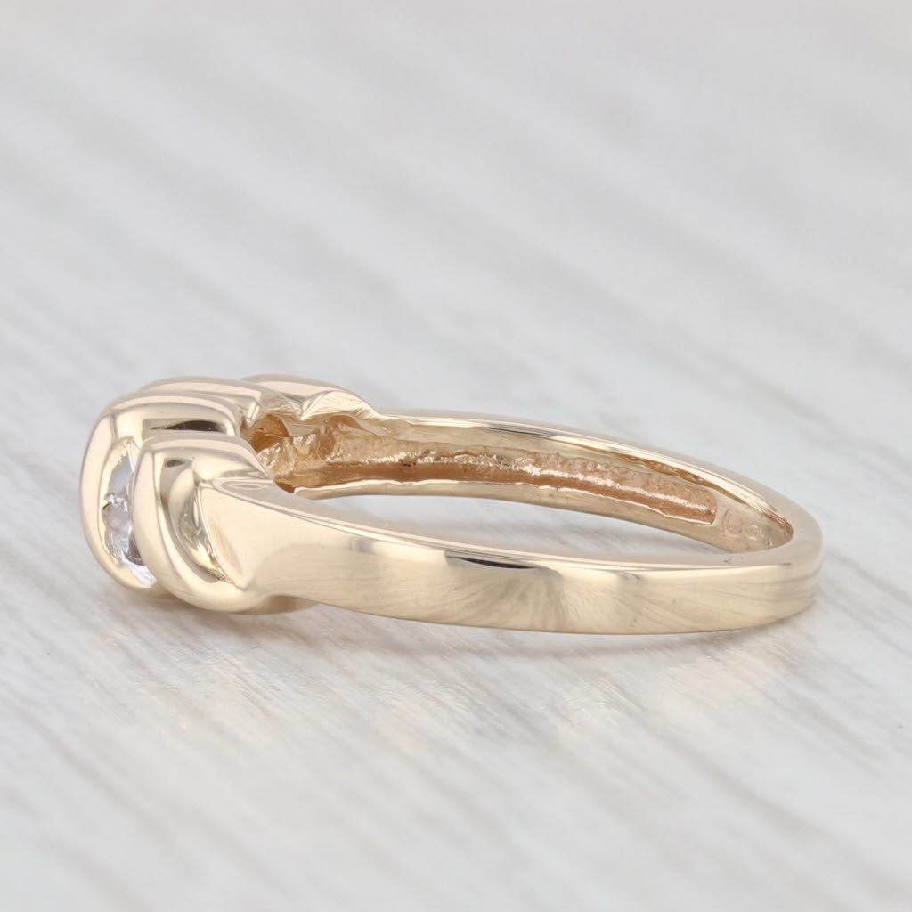 Light Gray 0.25ctw Diamond 3-Stone Ring 14k Yellow Gold Size 4 Stackable Wedding Band