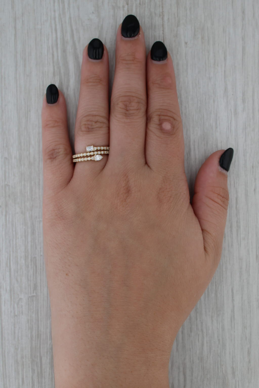 New 0.52ctw Diamond Coiled Band Ring 14k Yellow Gold Flexible Adjustable 6.75+