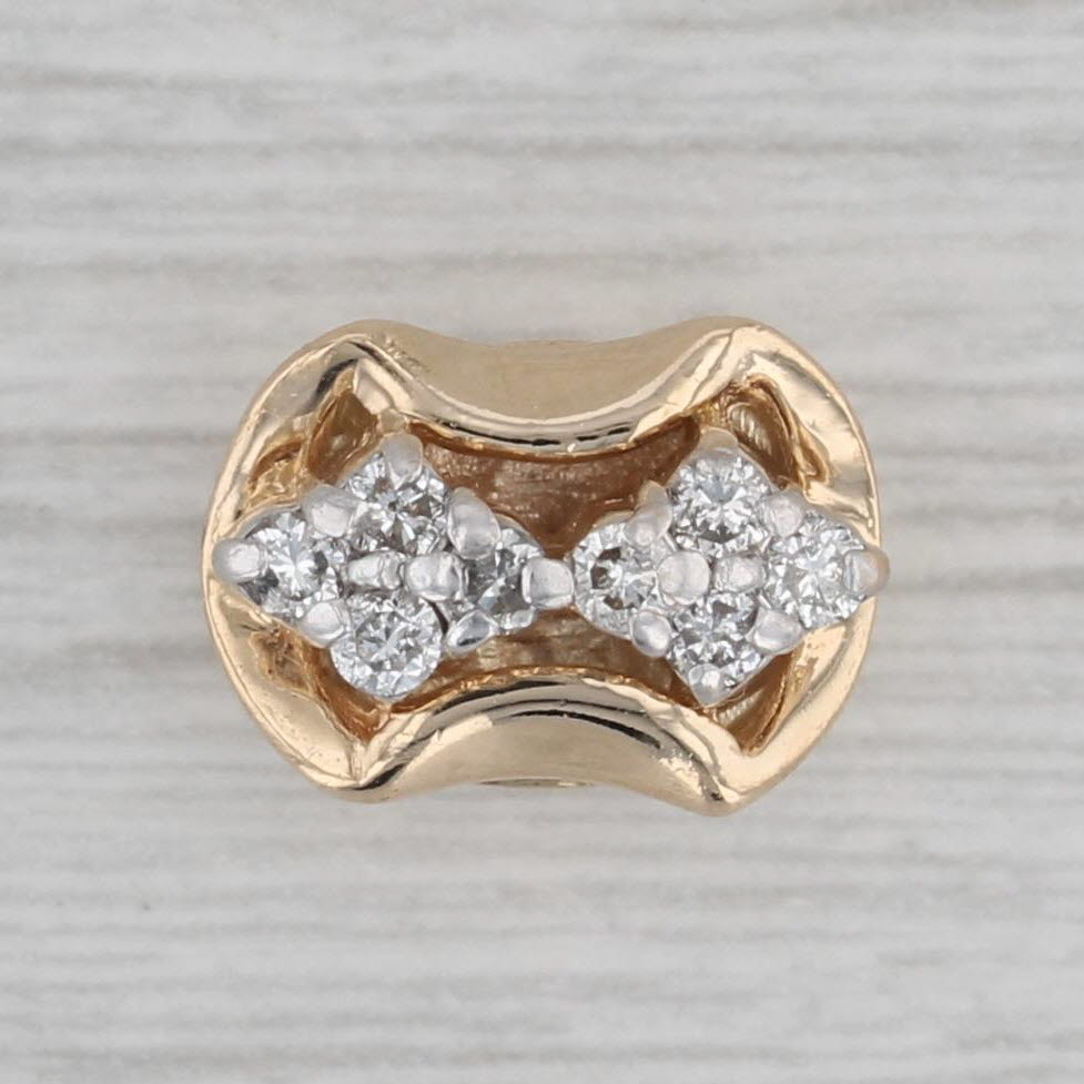 Gray Richard Klein 0.20ctw Diamond Slide Bracelet Charm 14k Yellow Gold Vintage