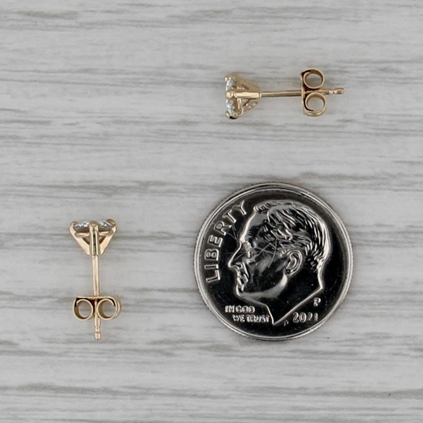 New 0.66ctw Diamond Solitaire Stud Earrings 14k Gold Round Brilliant Studs