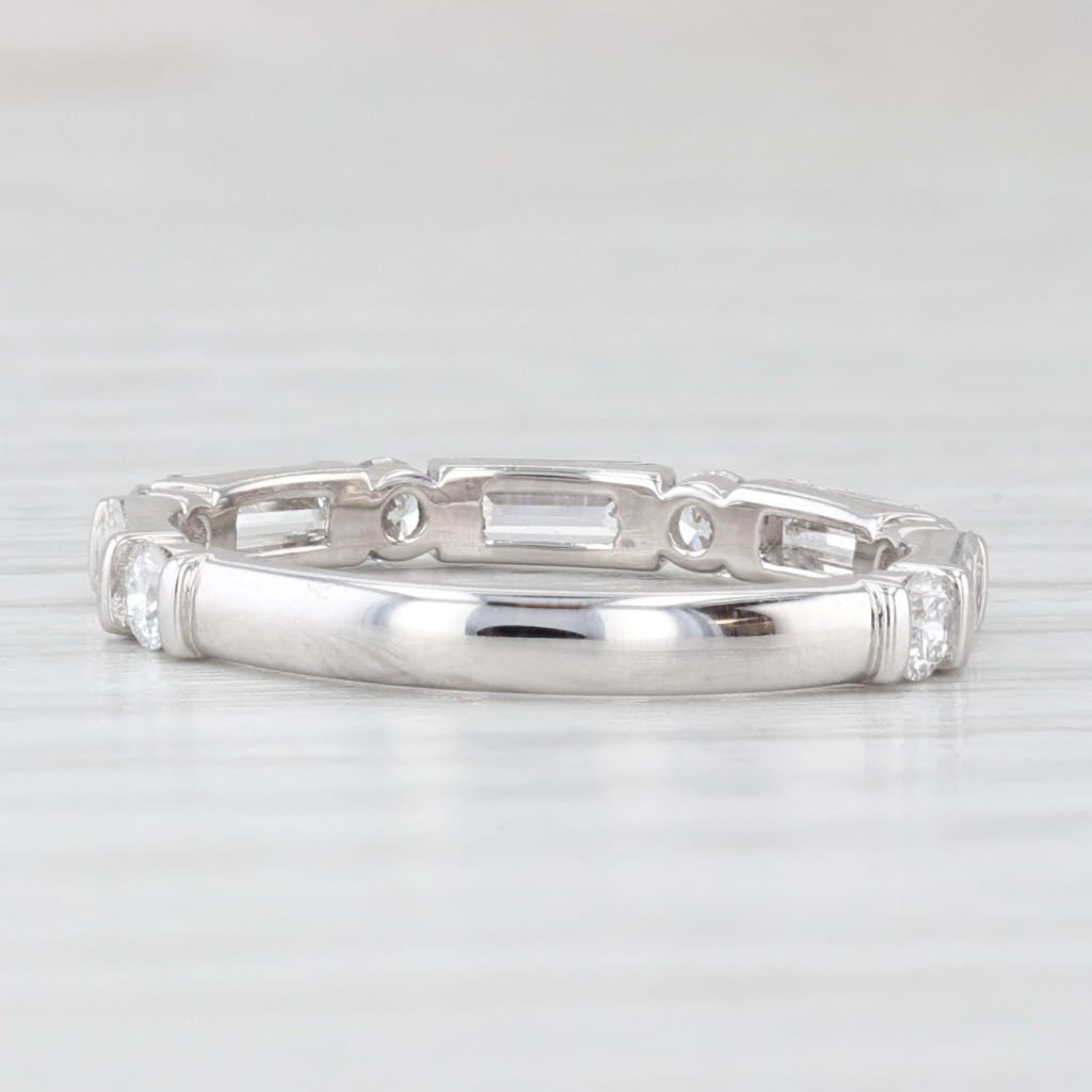 Light Gray New 1.12ctw Lab Grown Diamond Wedding Band 14k White Gold Stackable Ring Sz 6.5