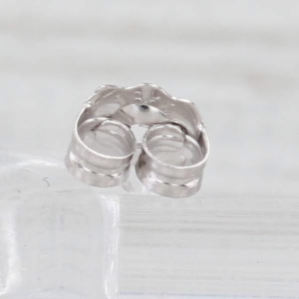 Light Gray 1.04ctw Round Blue Sapphire Diamond Stud Earrings 18k White Gold