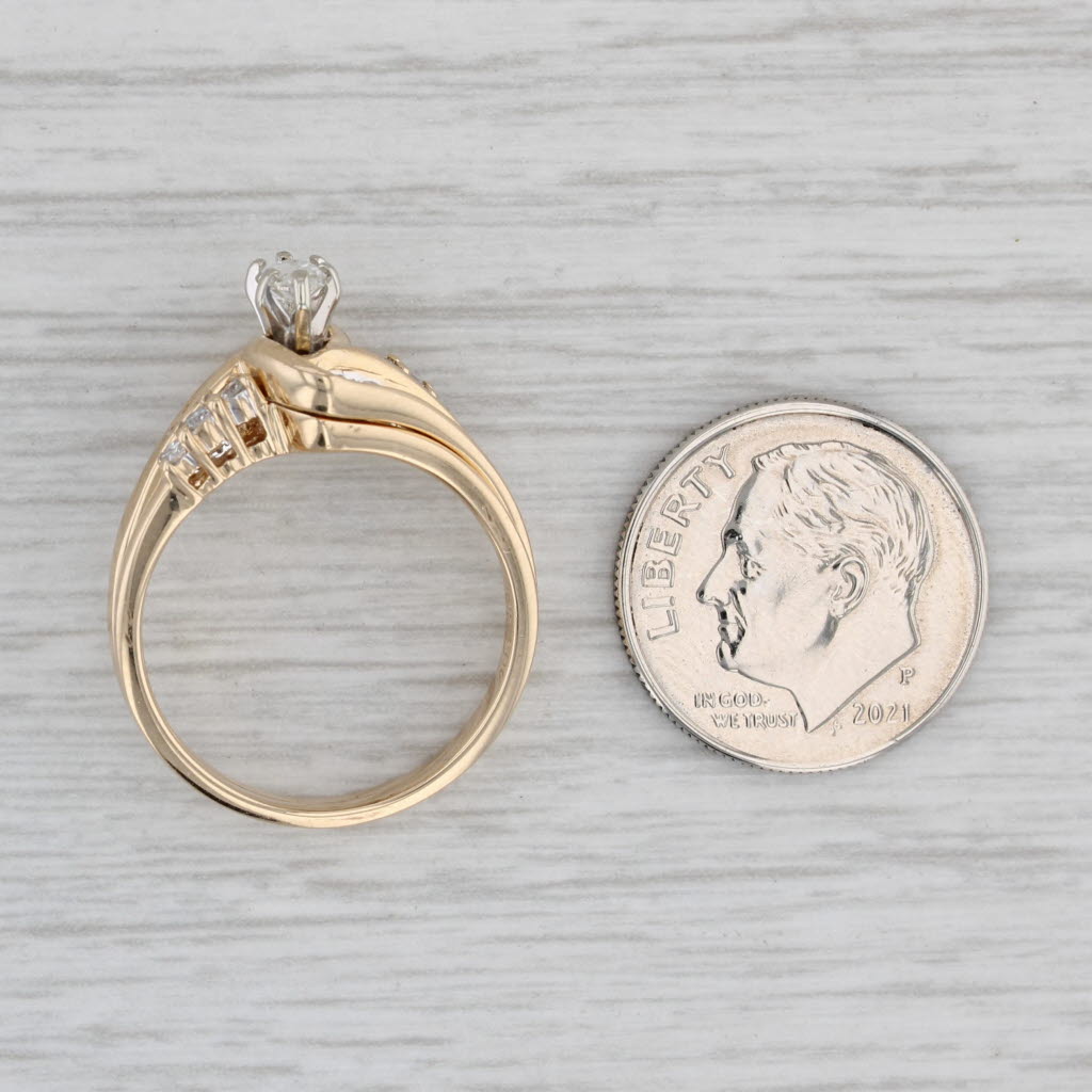 Gray 0.62ctw Diamond Engagement Ring Jacket Wedding Band Bridal Set 14k Gold Size 7