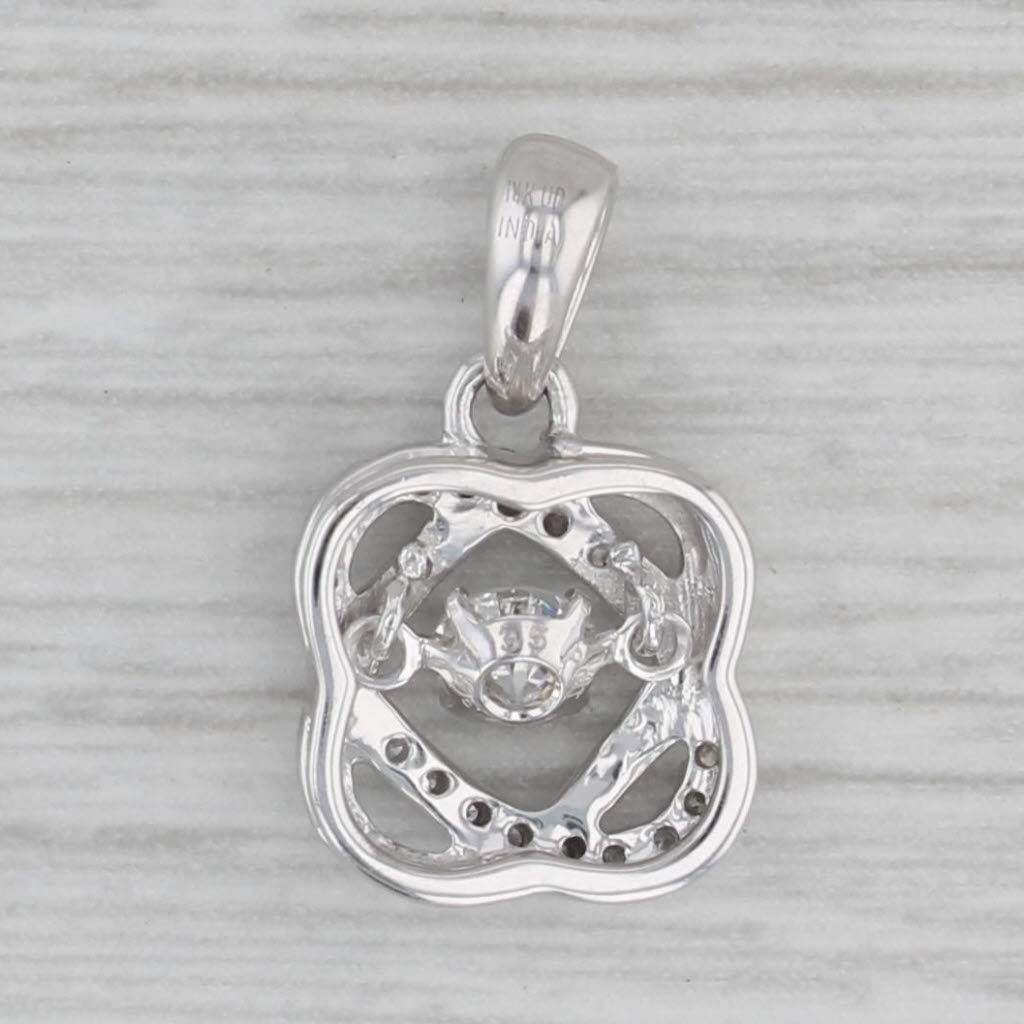 Gray 0.23ctw Diamonds in Motion Knot Pendant 14k White Gold
