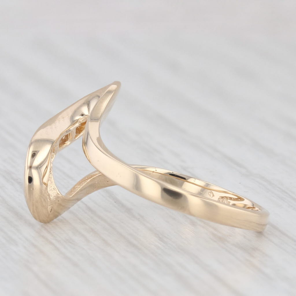 Light Gray Diamond Abstract Bypass Ring 14k Yellow Gold Size 6