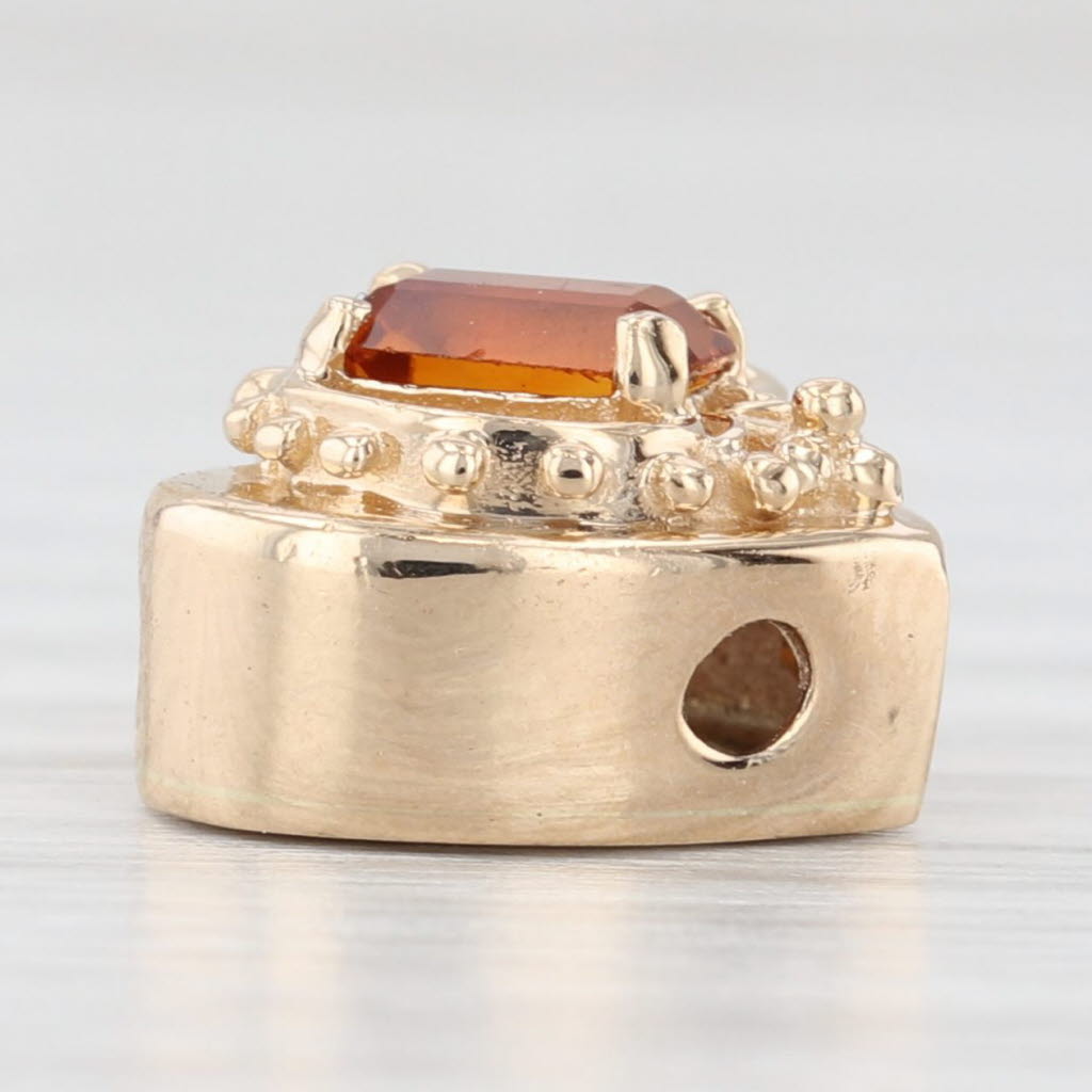 Light Gray Vintage 0.52ct Citrine Slide Bracelet Charm 14k Yellow Gold