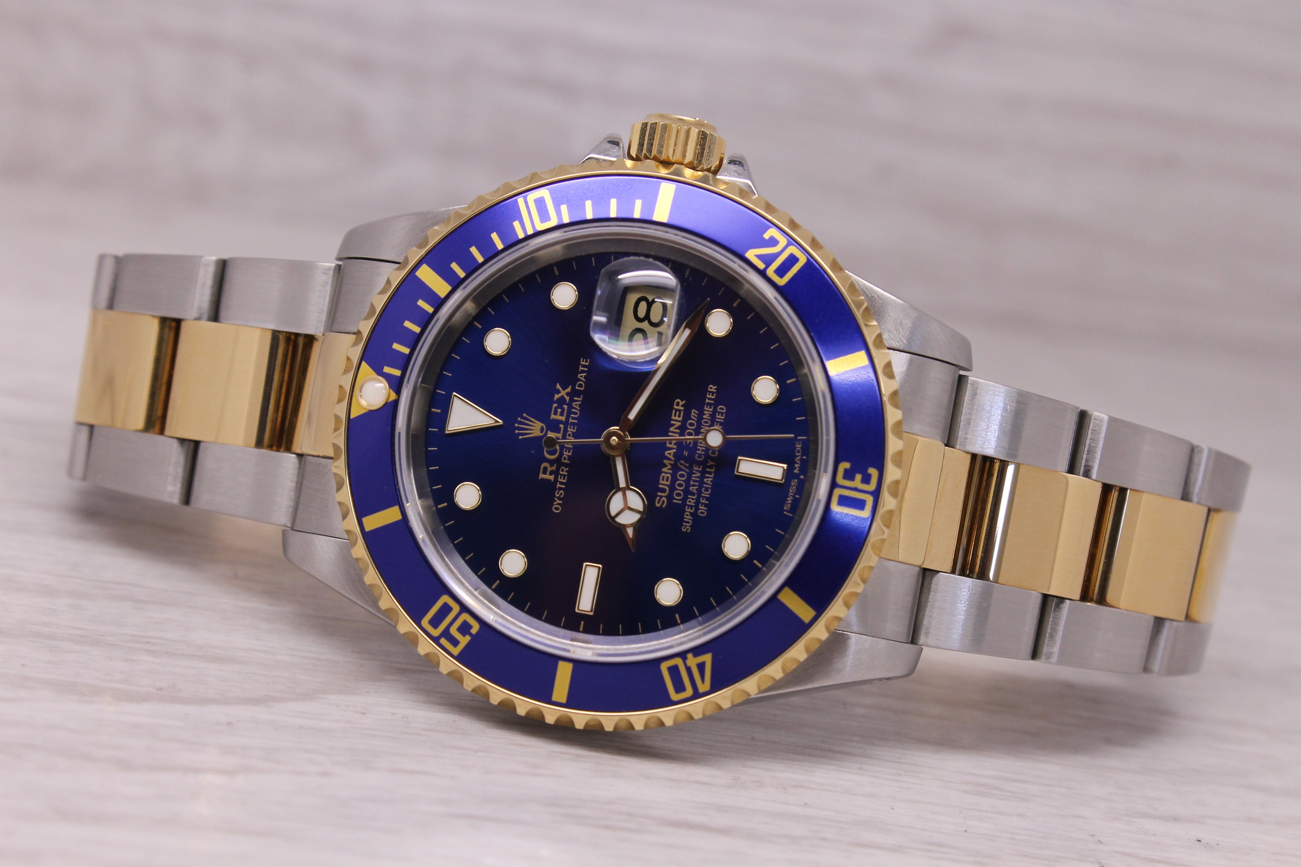 Vintage 1996 Rolex Submariner Bluesy 16613 Automatic Divers Watch Full Set Paper