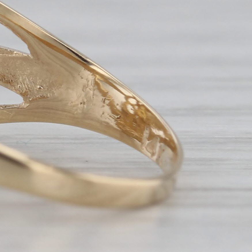 Gemini Twins Zodiac Coin Ring 14k Yellow Gold Size 3.25 Astrology