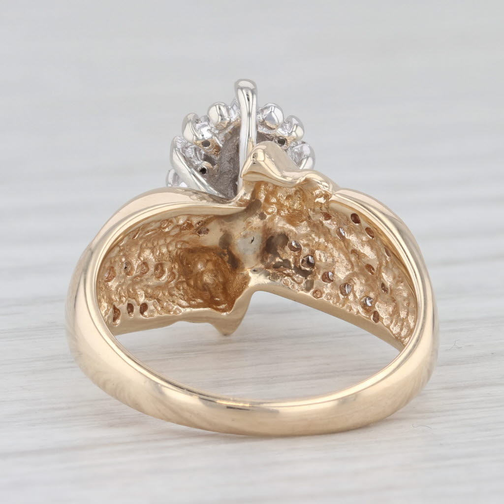 Light Gray 0.33ctw Diamond Cluster Ring 10k Gold Size 7.25 Bypass
