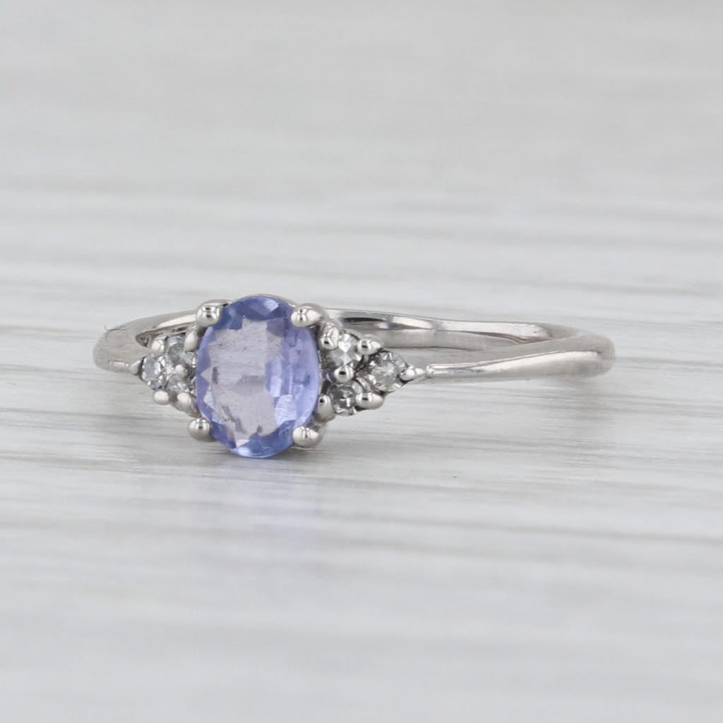 Petite 0.26ctw Tanzanite Diamond Ring Platinum Size 2.5