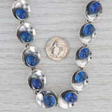 Blue Glass Necklace 15" Choker Vintage Sterling Silver Niels Erik From Denmark