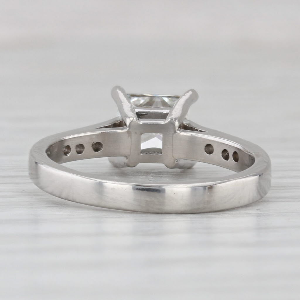 Light Gray 1.30ctw Diamond Engagement Ring Platinum VS1 H GIA Size 6 Cathedral Band
