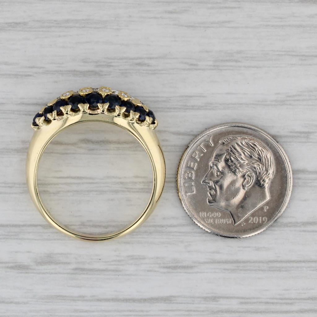 Gray 1.64ctw Blue Sapphire Diamond Ring 18k Yellow Gold Size 7.25