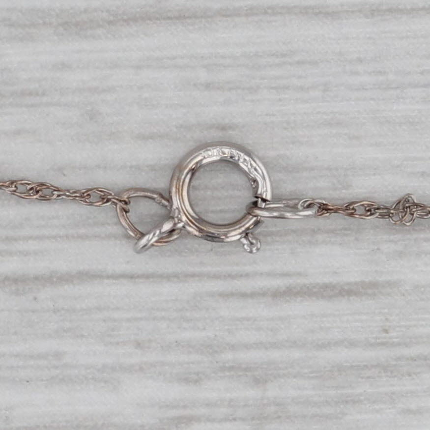 Gray Black White Diamond Dress Pendant Necklace 10k White Gold 18" Rope Chain