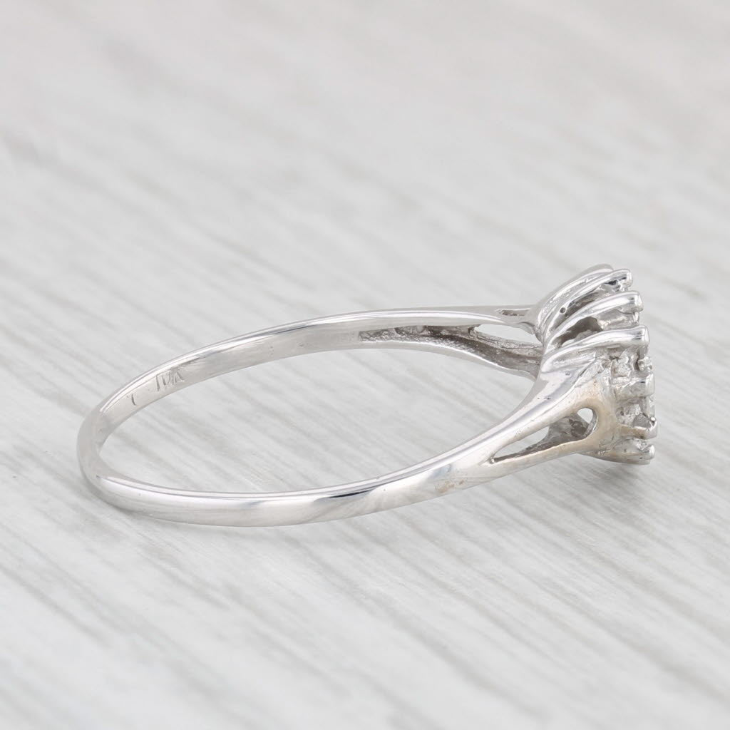Light Gray 0.15ctw Diamond Open Heart Ring 10k White Gold Size 8