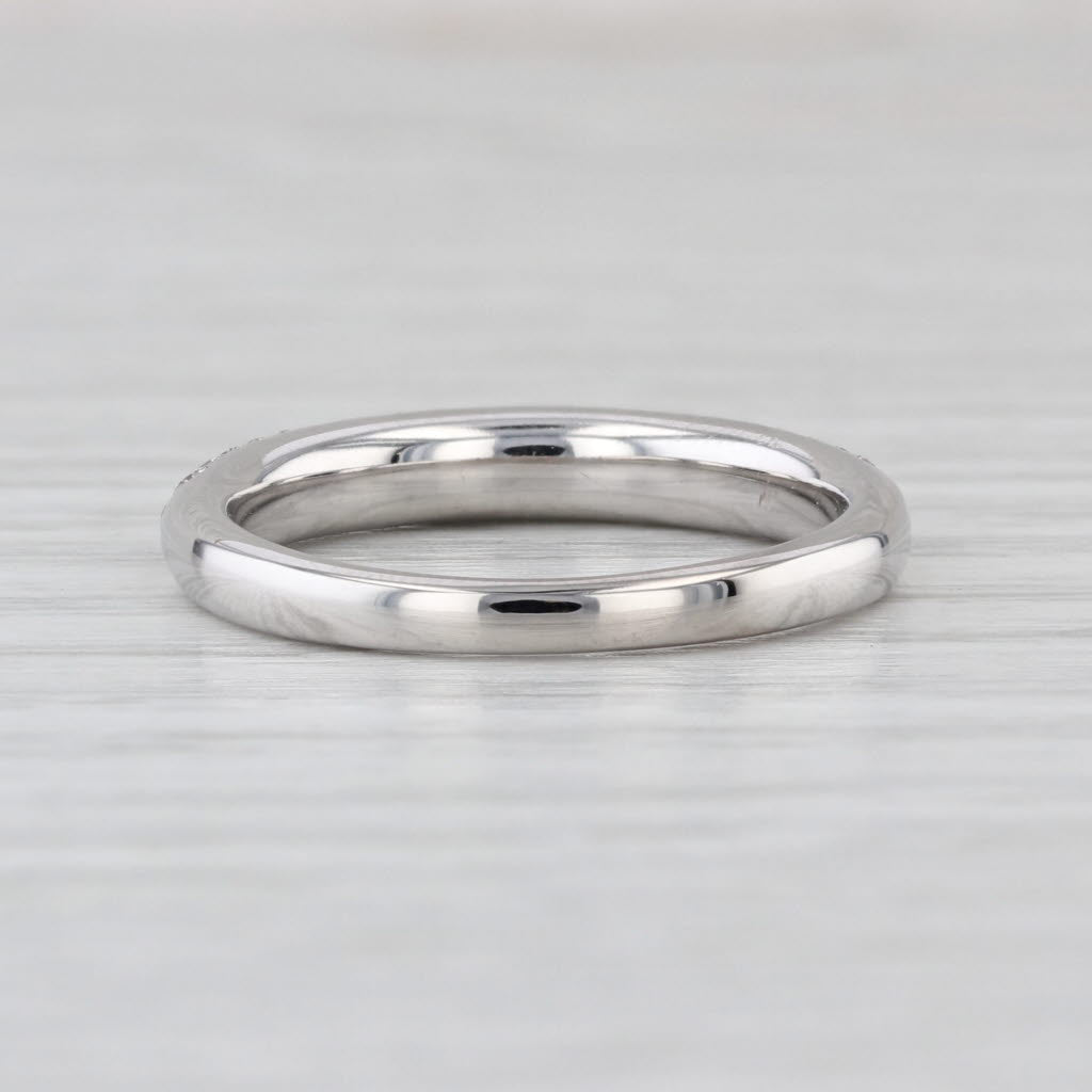 0.50ctw Pave Diamond Wedding Band 18k White Gold Size 6.5 Ring Stackable