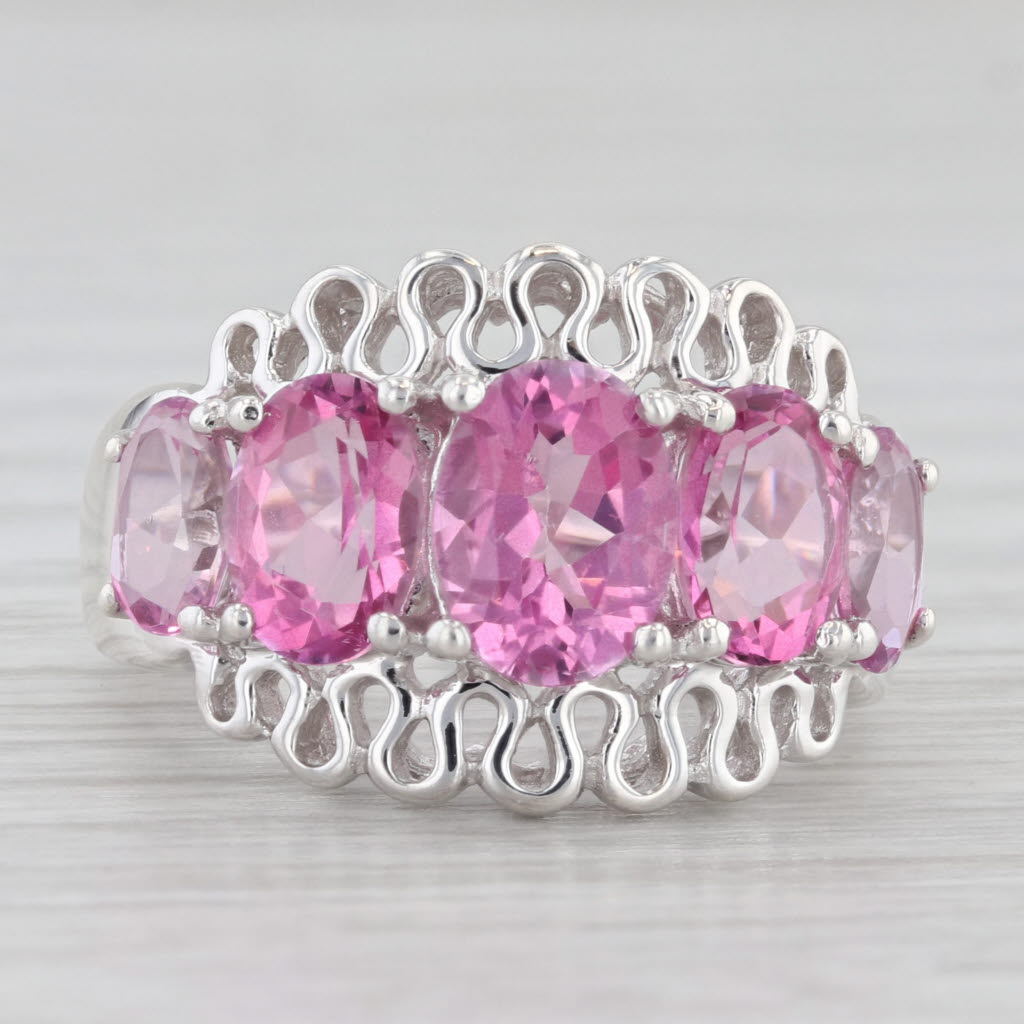Gray 4.50ctw Pink Mystic Topaz Ring Sterling Silver Size 6