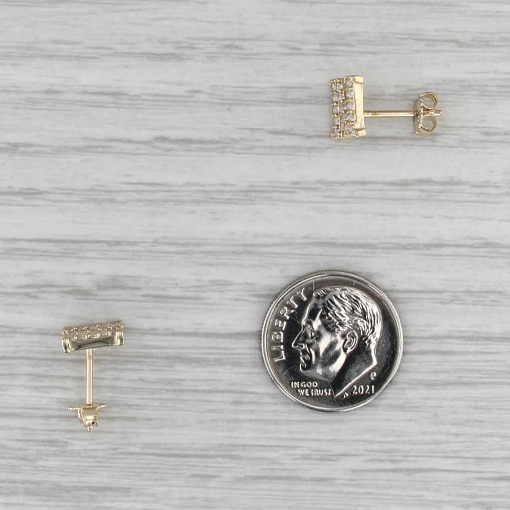 0.21ctw Cubic Zirconia Letter Initial N Stud Earrings 10k Yellow Gold Studs