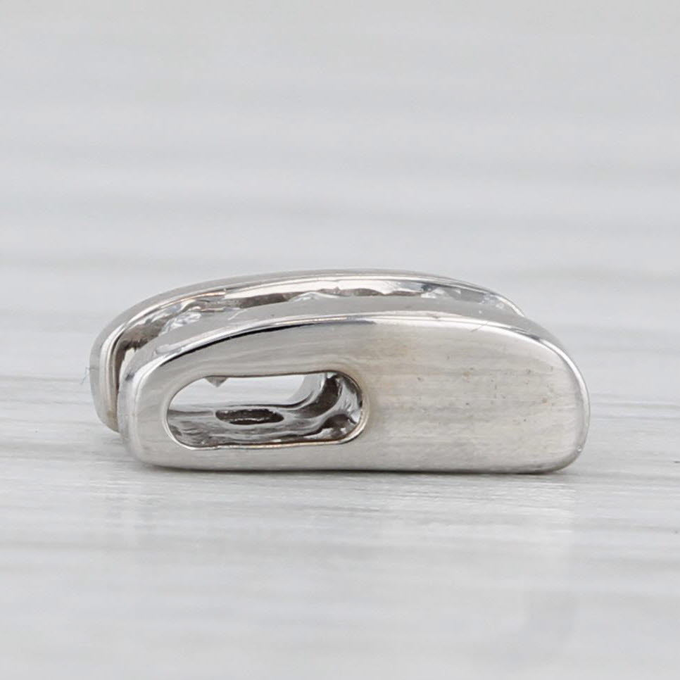 Light Gray 0.15ctw Diamond 3-Stone Journey Pendant Small Floating Drop 10k White Gold