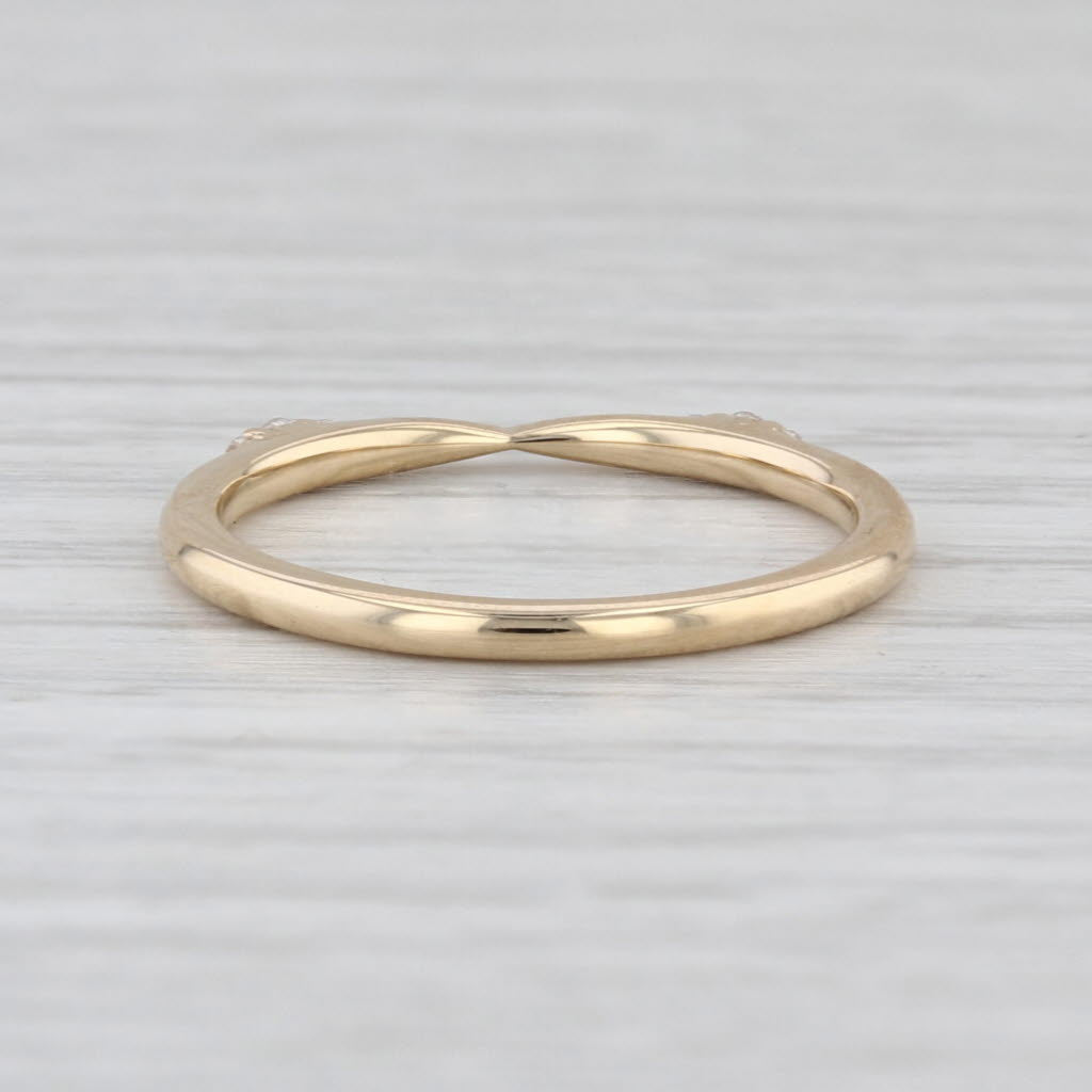 New 0.08ctw Lab Grown Diamond Wedding Band 14k Gold Stackable Ring Size 6.5