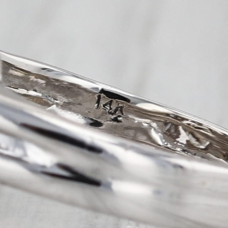 Vintage Diamond Cluster Ring 14k White Gold Size 5.25 Engagement Bridal