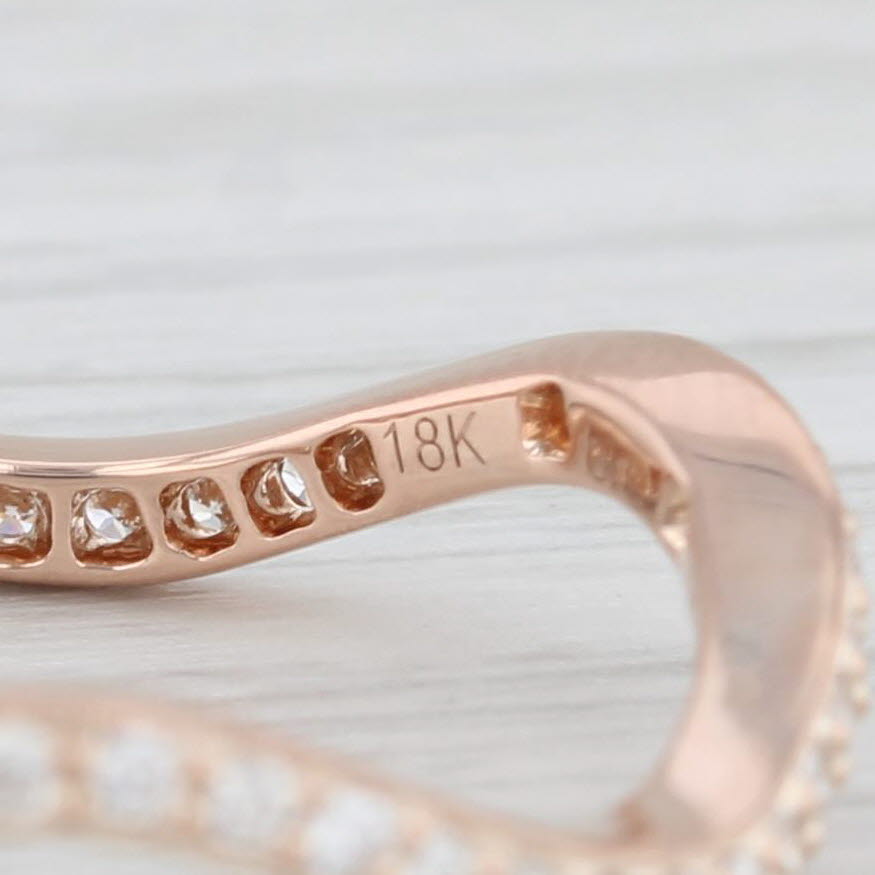 Light Gray New Beverley K 0.35ctw Contoured Curved Diamond Eternity Ring 18k Rose Gold Band