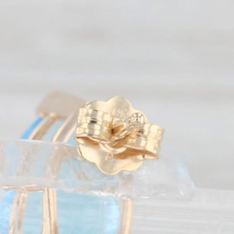 Light Gray 5ctw Pear Solitaire Blue Topaz Stud Earrings 14k Yellow Gold