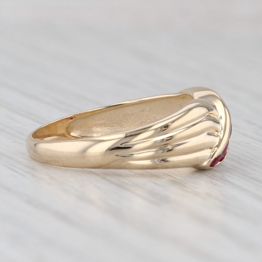 Light Gray 0.33ctw Ruby Overlay Bypass Ring 14k Yellow Gold Size 6
