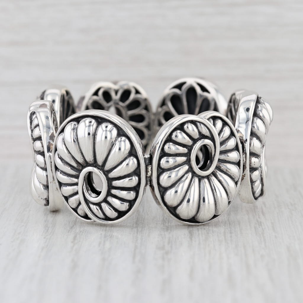 Lagos Chi Chi Bracelet Sterling Silver Scalloped Swirl Links Statement 6.5"