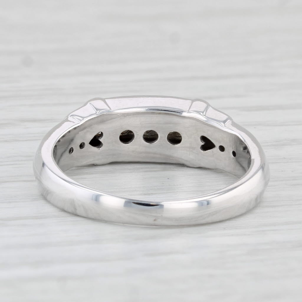 Light Gray Vintage 0.20ctw Diamond Wedding Band 10k White Gold Size 8.5 Ring