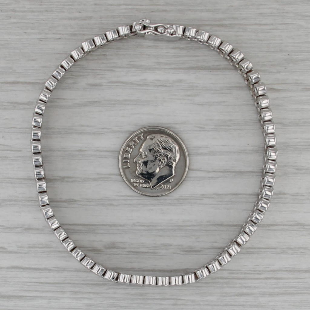 1.10ctw Diamond Dots Bracelet 18k White Gold 7.5" 9mm
