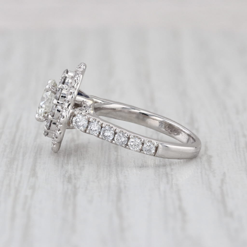 GIA Vera Wang 1.81ctw Diamond Halo Engagement Ring 14k White Gold Size 4