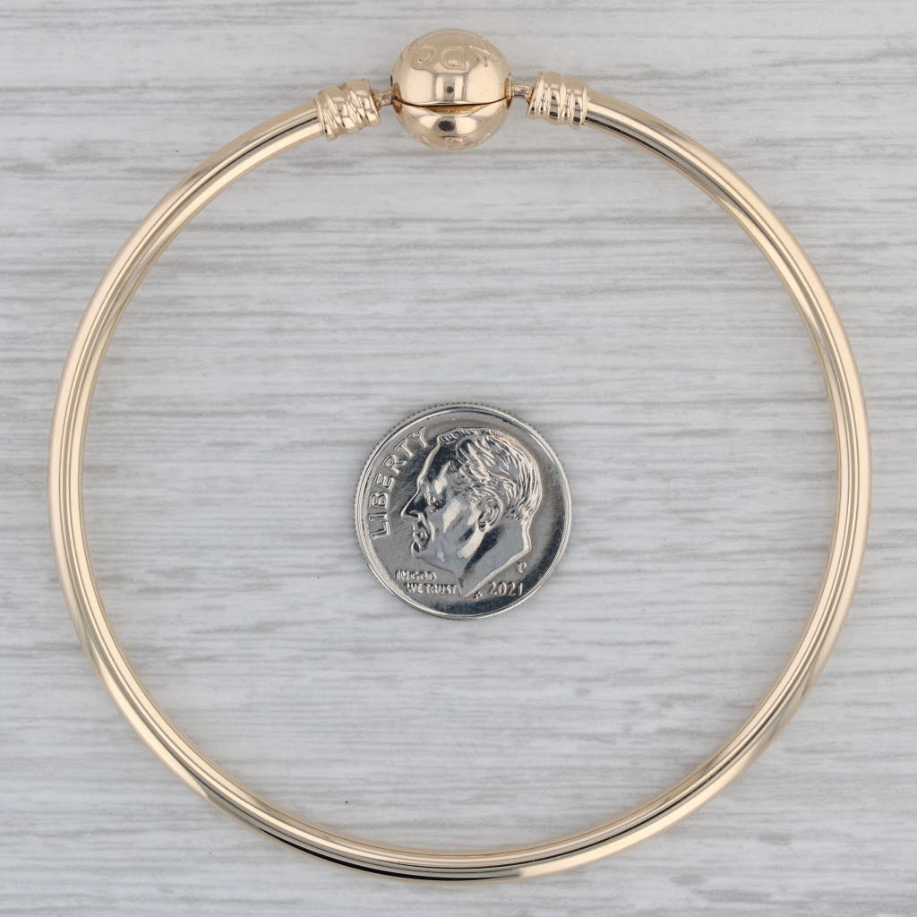 Gray Authentic Pandora Gold Bangle Charm Bracelet 550713 14k 7.5" 19cm