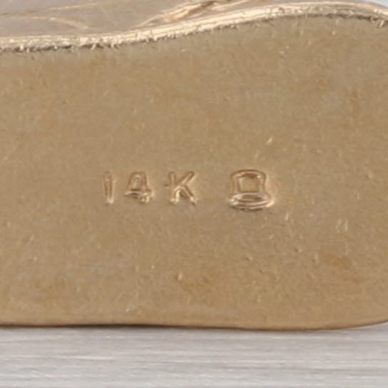 Vintage Baby Shoe Charm 14k Yellow Gold Small Keepsake Pendant New Mom