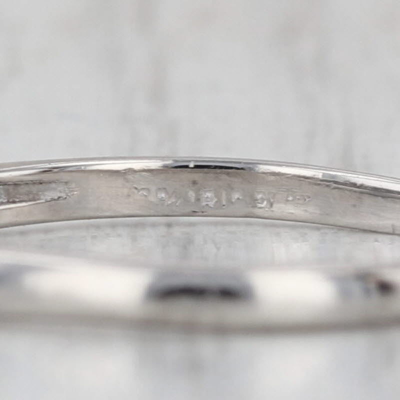Vintage Diamond Wedding Band 900 Platinum Ring Stackable Size 8.5