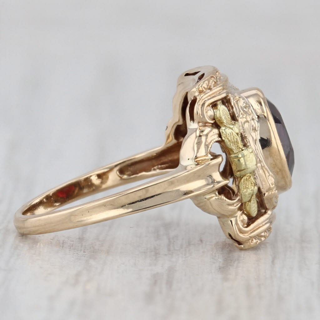 Gray Vintage 2.20ct Garnet Solitaire Ring 14k Yellow Gold Size 5.5