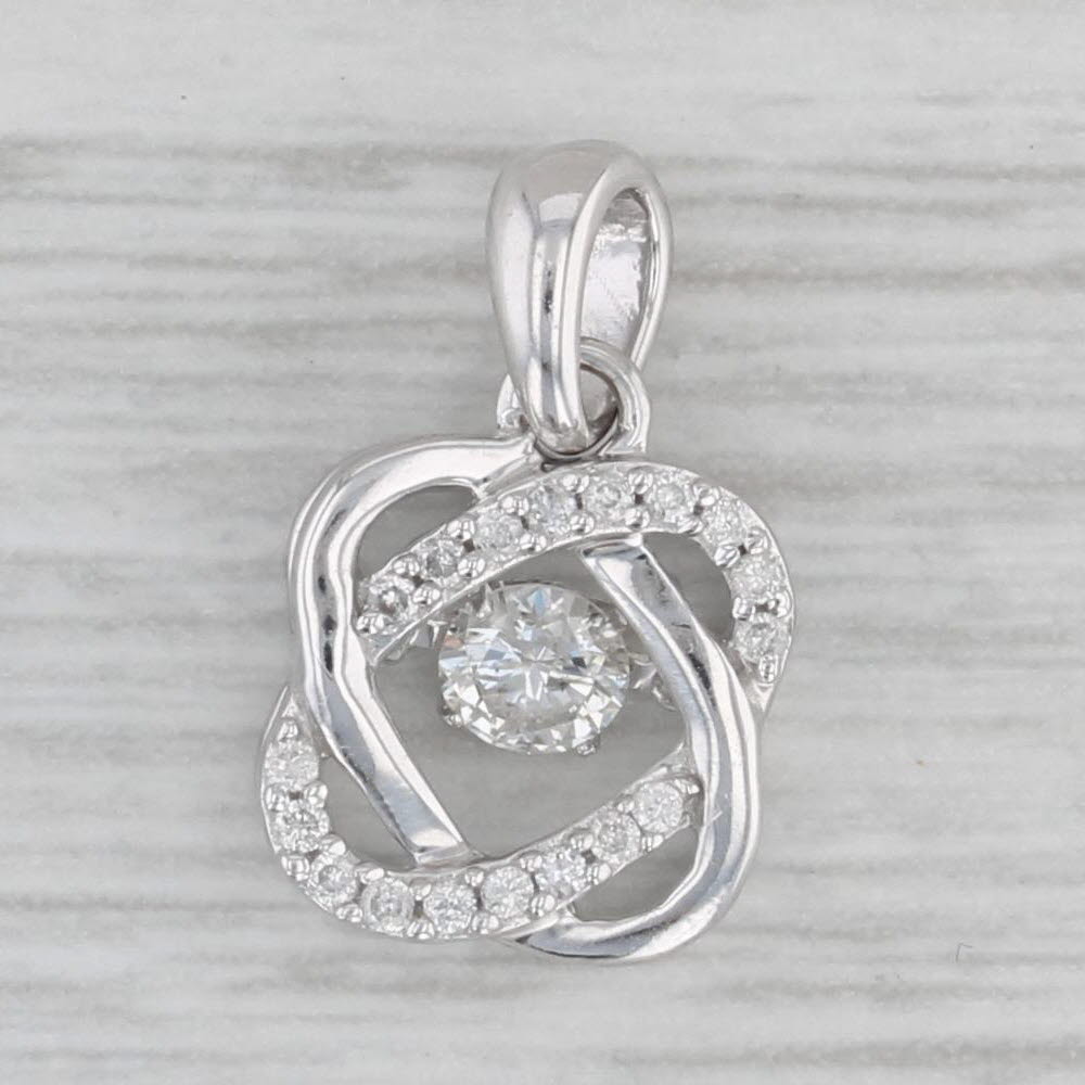 Gray 0.23ctw Diamonds in Motion Knot Pendant 14k White Gold