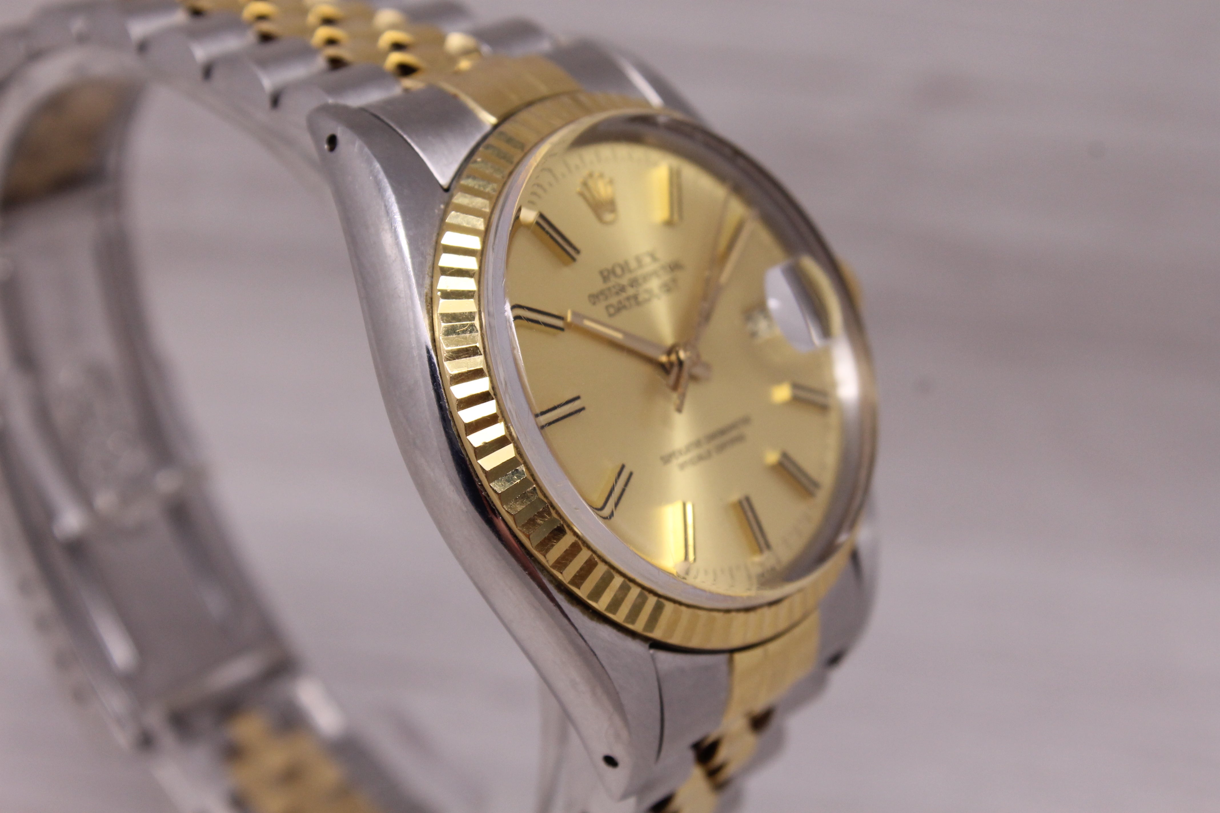 Vintage 1984 Rolex Datejust 16013 Steel & 18k Mens Automatic Watch Original