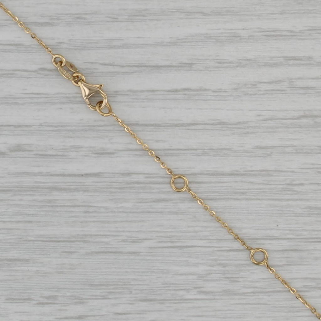 Teardrop Pendant Cable Chain Necklace 14k Yellow Gold 18" 19" 20" Italian