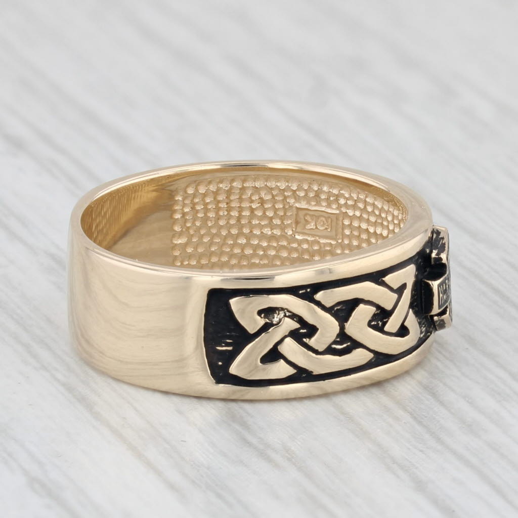 Light Gray Harley Davidson Logo Celtic Knot Ring 10k Gold Band Stamper Black Hills Gold