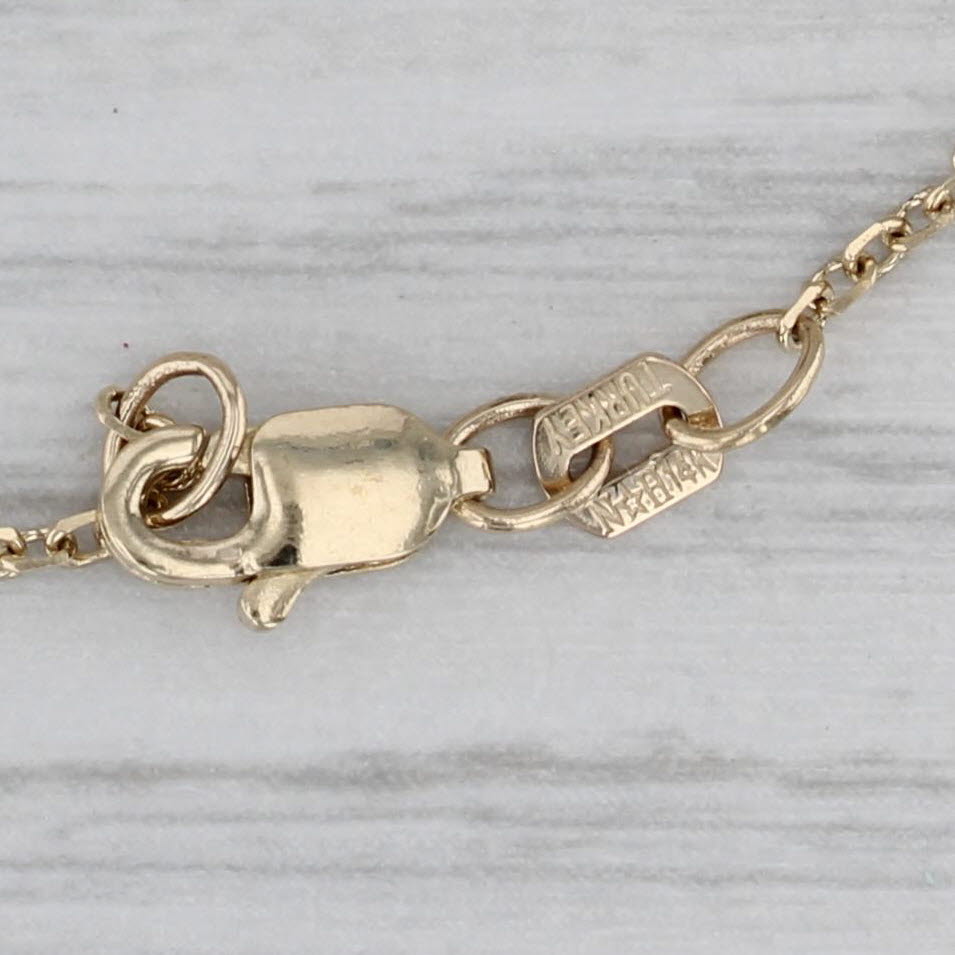 Gray Na Hoku Cultured Pearl Diamond Swirl Pendant w/ Boxes 14k Gold 17" Cable Chain