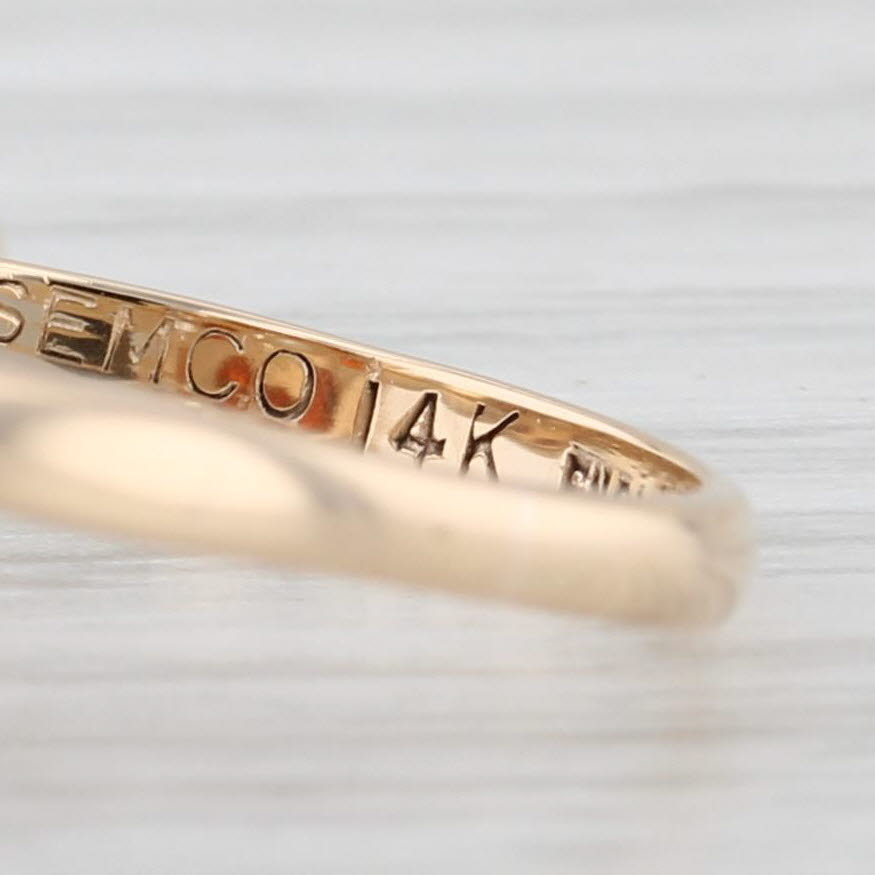 Light Gray Cultured Pearl Garnet Flower Ring 14k Yellow Gold Size 6.75