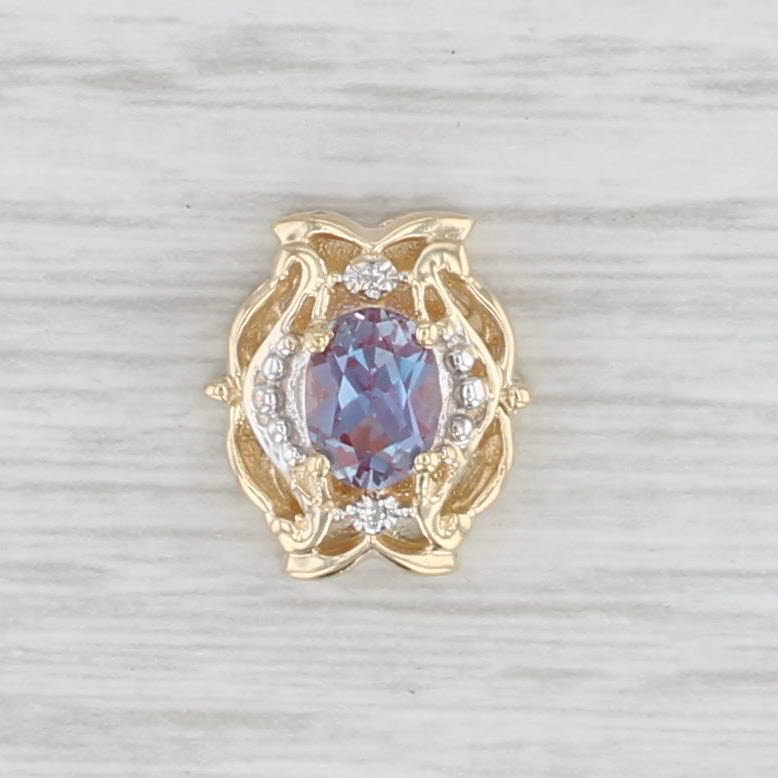 Light Gray Richard Klein 0.85ct Lab Created Alexandrite Slide Bracelet Charm 14k Gold
