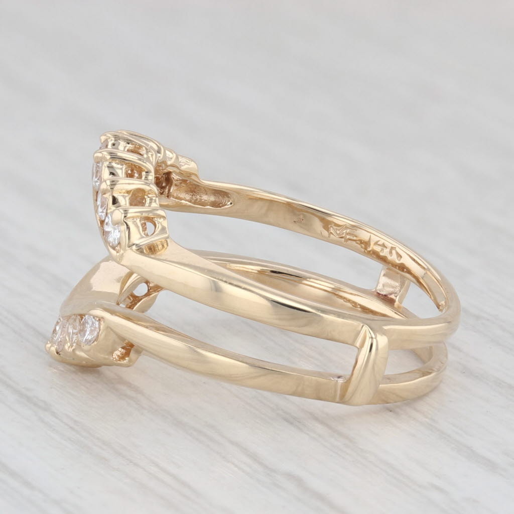 Light Gray 0.40ctw Diamond Ring Jacket 14k Yellow Gold Size 6.5 Guard Bridal Wedding