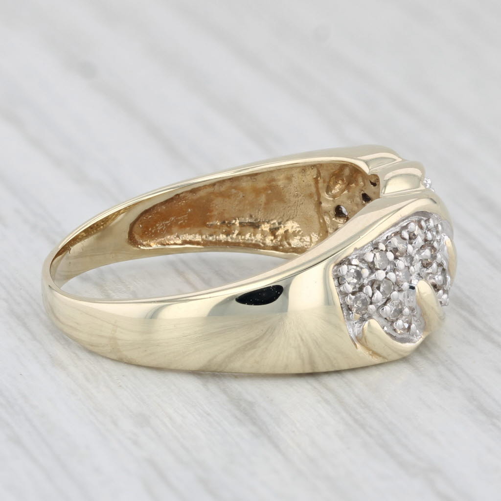 Light Gray 0.20ctw Pave Diamond Ring 10k Yellow Gold Size 8.5