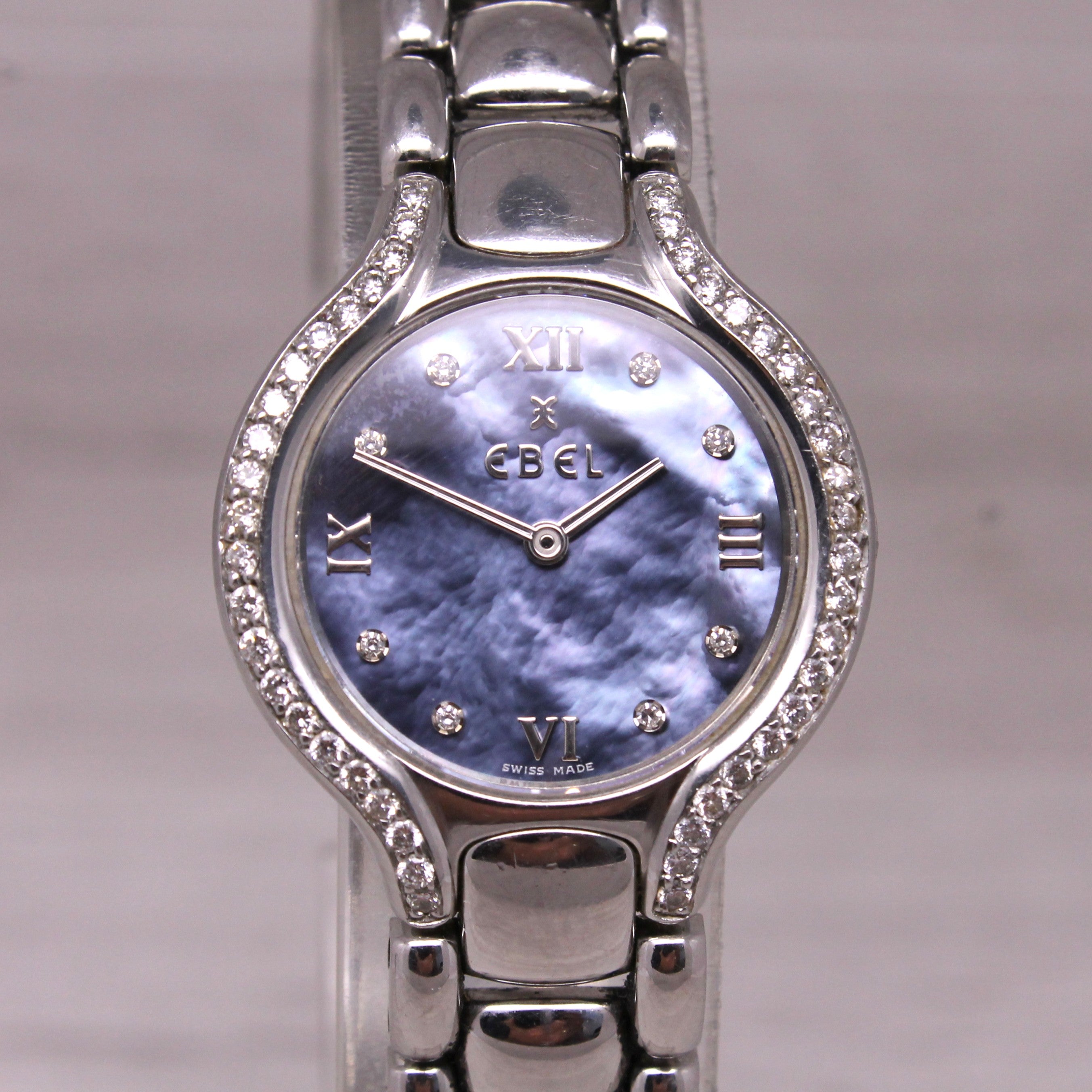 Ebel Beluga Ladies Stainless Steel Mother Pearl & Diamond Quartz Watch 9976411
