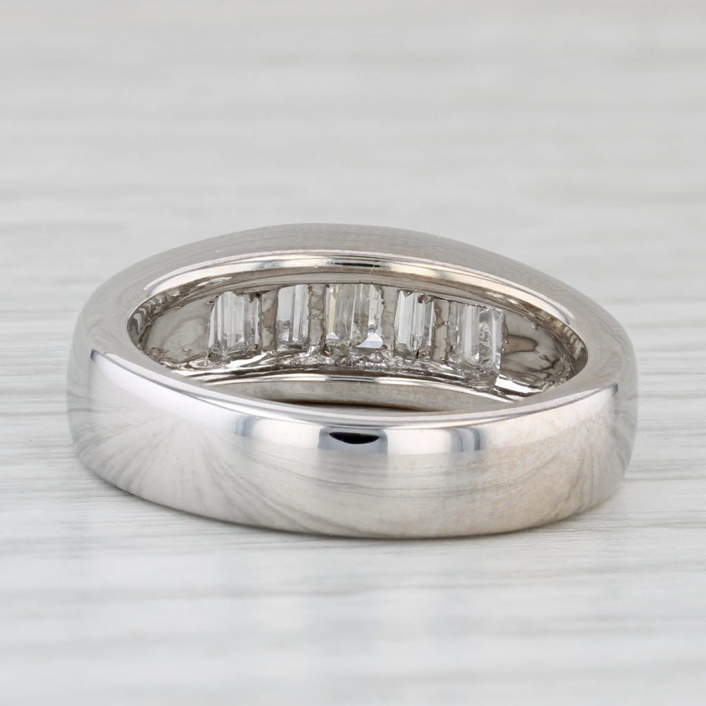 Light Gray Bellari 0.74ctw Diamond Pyramid Ring 18k White Gold Wedding Anniversary Band