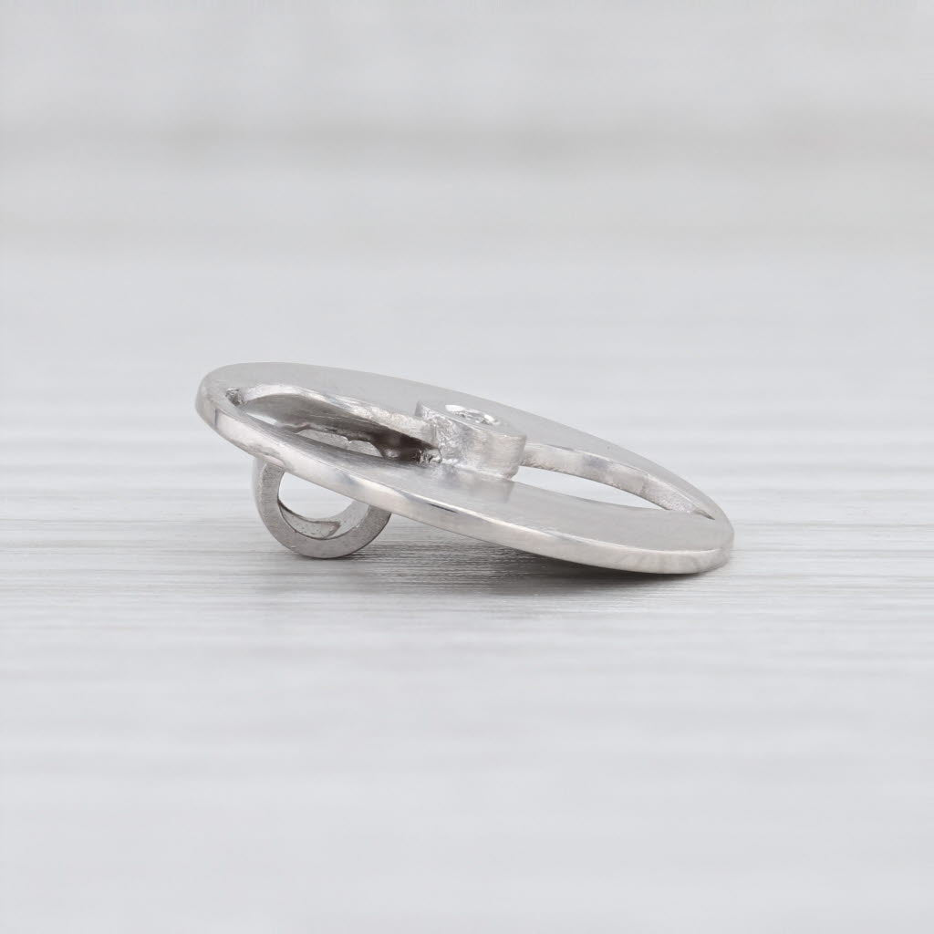 New Bastian Inverun Diamond Pendant Sterling Silver Curved Cutout Circle