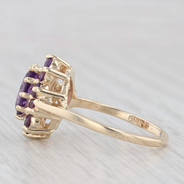 1.65ctw Amethyst Oval Halo Ring 14k Yellow Gold Size 7.5