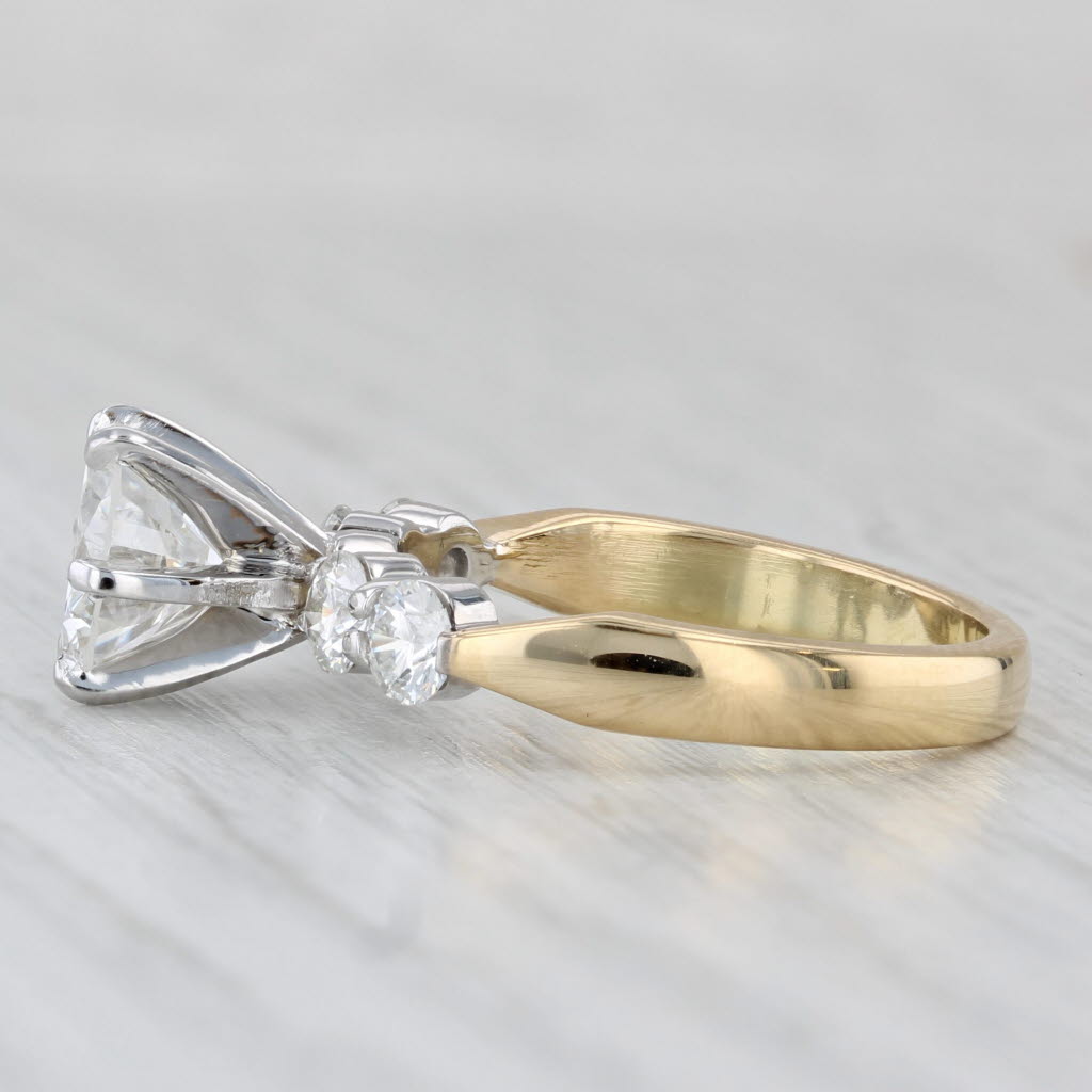 Light Gray 2.15ctw Round Diamond Engagement Ring 18k Gold Size 6.5 Hearts on Fire GIA